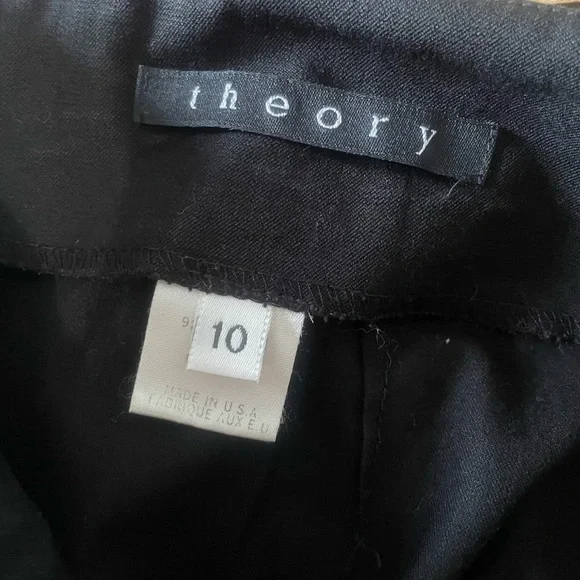 THEORY Mini Knee Length Black Work Skirt Size 10 - Picture 5 of 6